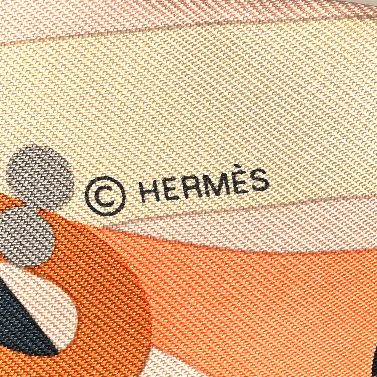 Hermes Silk Parade En Fanfare Twilly Noir Caramel Gris 4 of 4