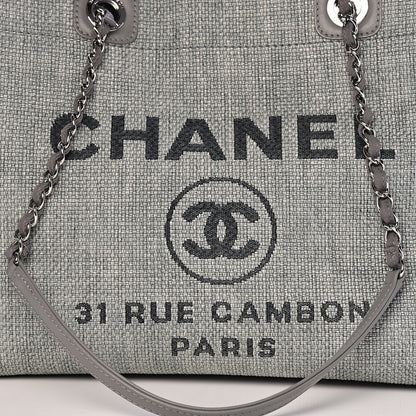 Chanel Woven Straw Raffia Small Deauville Tote Grey 10 of 10