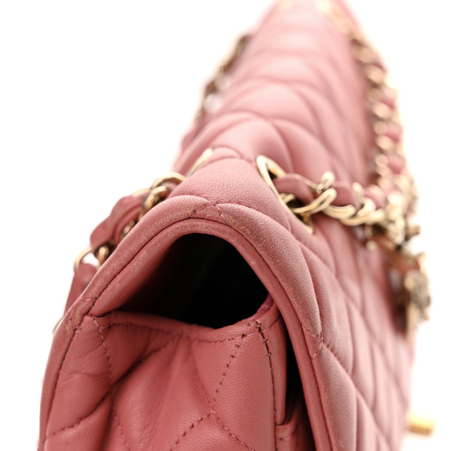 Chanel Lambskin Medium Valentine Charms Flap Pink 12 of 15