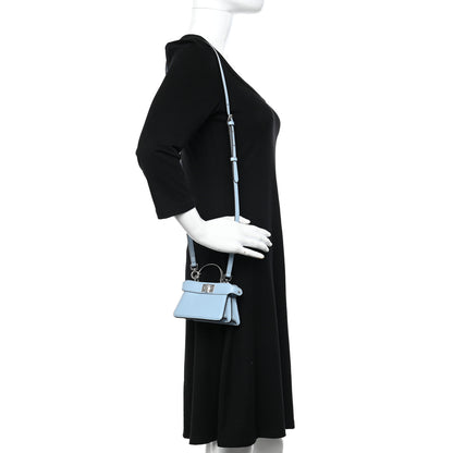 Fendi Shiny Nappa Nano Peekaboo Maxi Handle Satchel Azzurro Baby 2 of 10