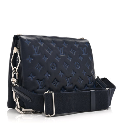 Louis Vuitton Lambskin Embossed Monogram Coussin PM Denim Blue 4 of 21