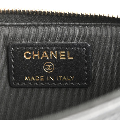 Chanel Caviar Camellia Embossed Classic Flat Wallet Pouch Black 6 of 12