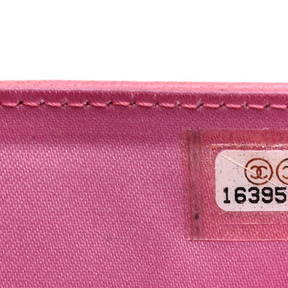 Chanel Lambskin Embossed Camellia French Wallet Pink 7 of 8