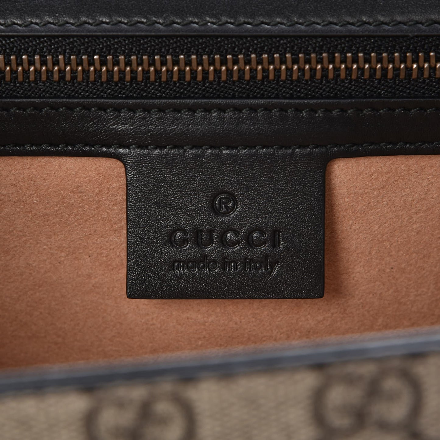 Nappa GG Supreme Monogram Medium Osiride Top Handle Bag Black Oro Vecchio Beige Ebony