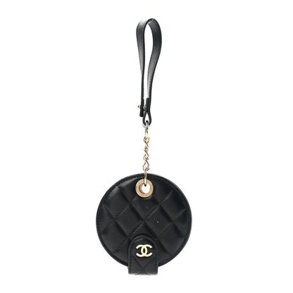 Chanel Lambskin Quilted Round Luggage Tag Black 1 of 6