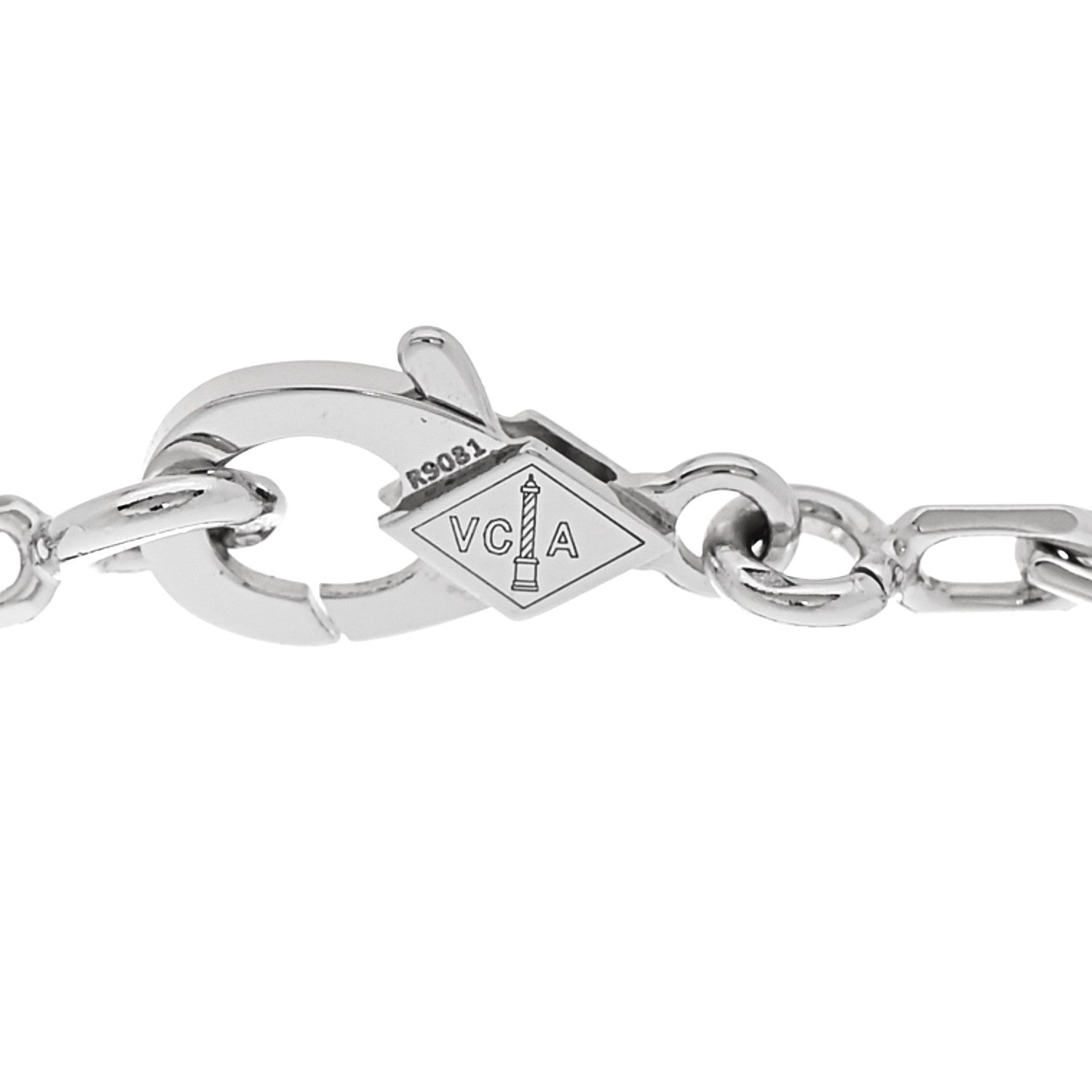 Van Cleef & Arpels 18K White Gold Veined Black Onyx 5 Motifs Vintage Alhambra Bracelet 3 of 6
