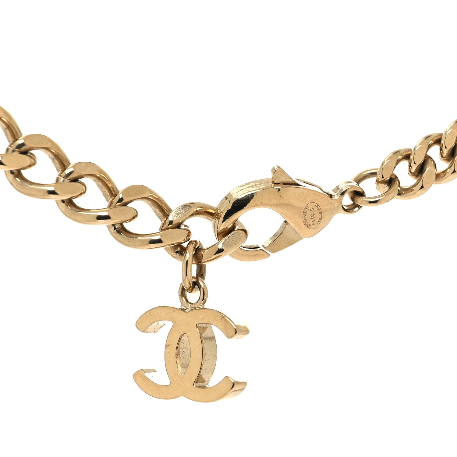 Chanel Crystal CC Chain Links Choker Necklace Gold 4 of 6