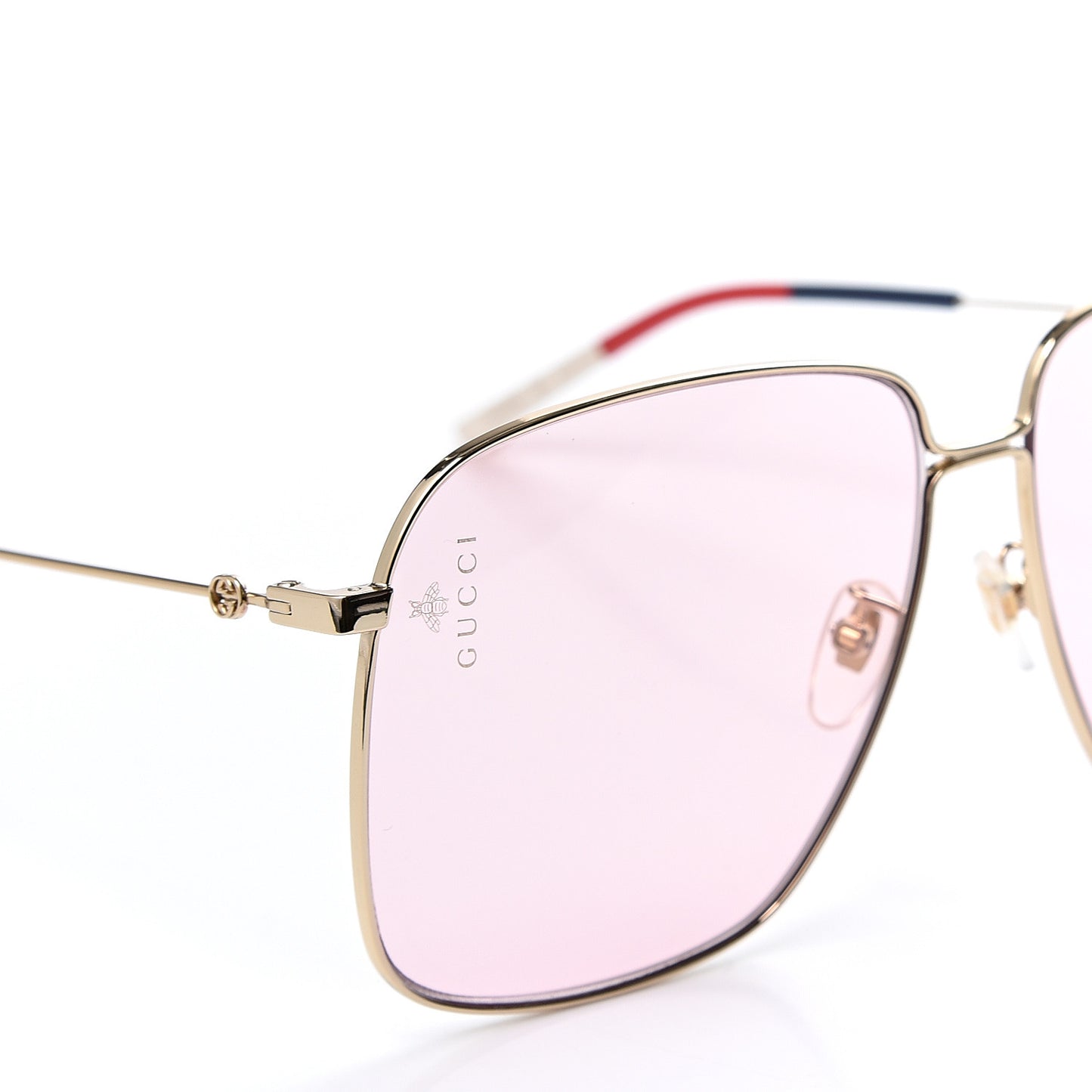 Rectangular Frame Interlocking G Sunglasses GG0394S Pink