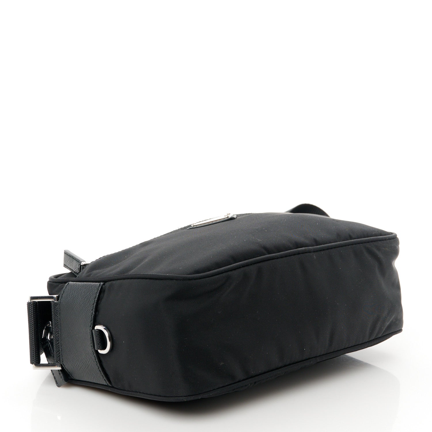 Prada Re-Nylon Vela Saffiano Pocket Double Zip Shoulder Bag Black 4 of 12
