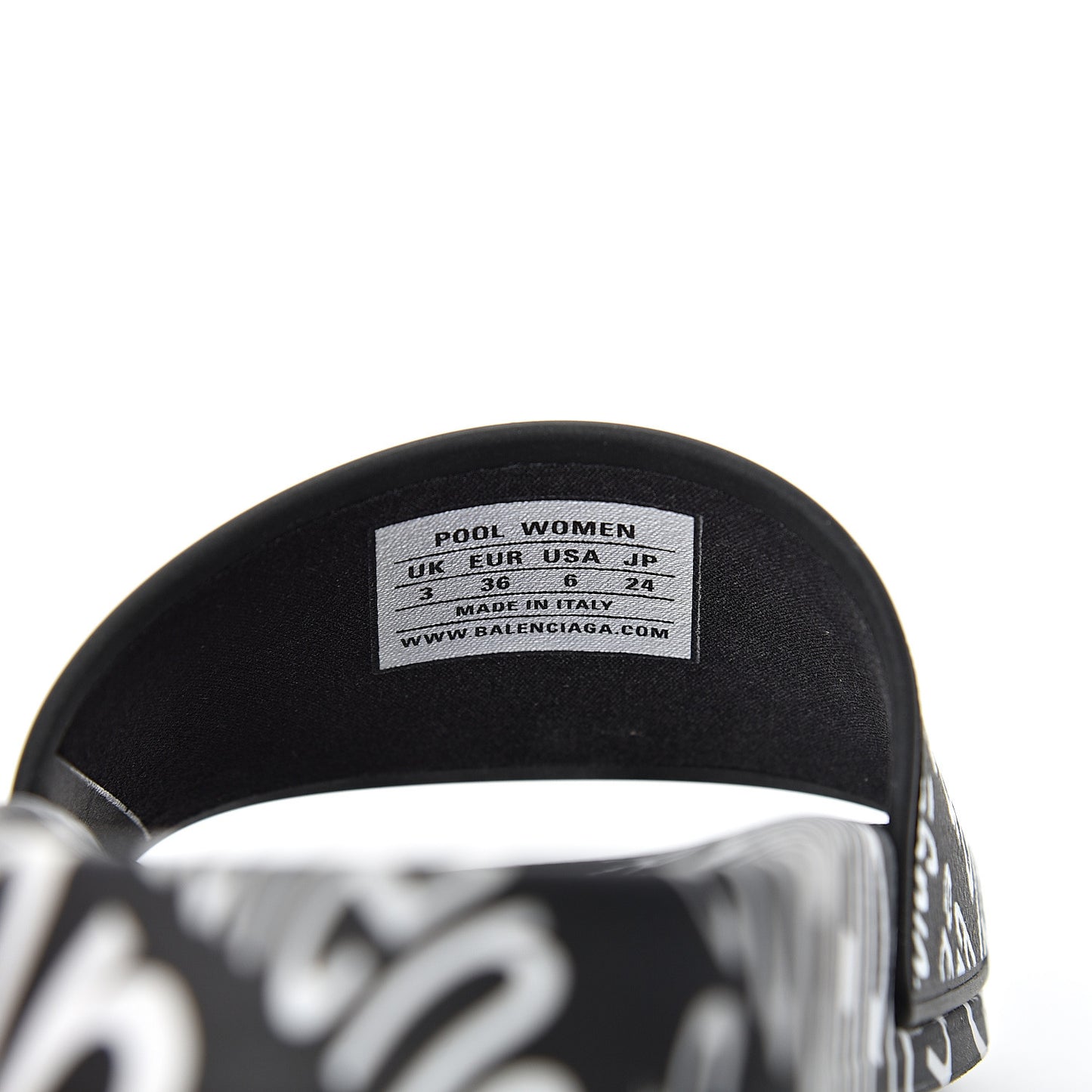 Rubber Wave Printed Womens Logo Pool Slide Sandals 36 Black