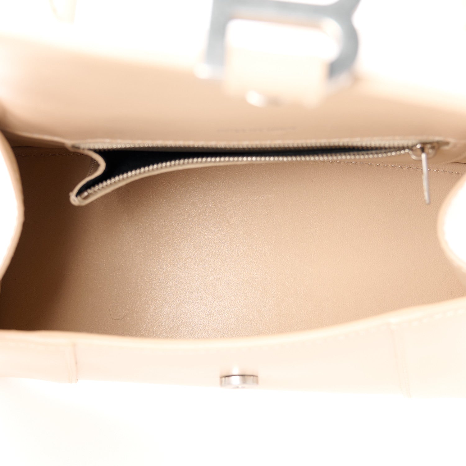 Balenciaga Shiny Box Calfskin Small Hourglass Top Handle Bag Light Beige 5 of 14