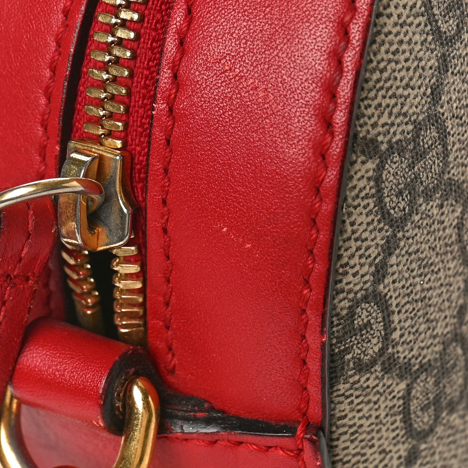 Gucci GG Supreme Monogram Kingsnake Heart Embroidered Mini Chain Shoulder Bag Beige Hibiscus Red 12 of 12