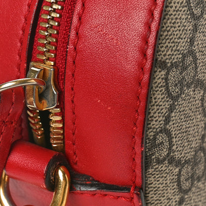 Gucci GG Supreme Monogram Kingsnake Heart Embroidered Mini Chain Shoulder Bag Beige Hibiscus Red 12 of 12