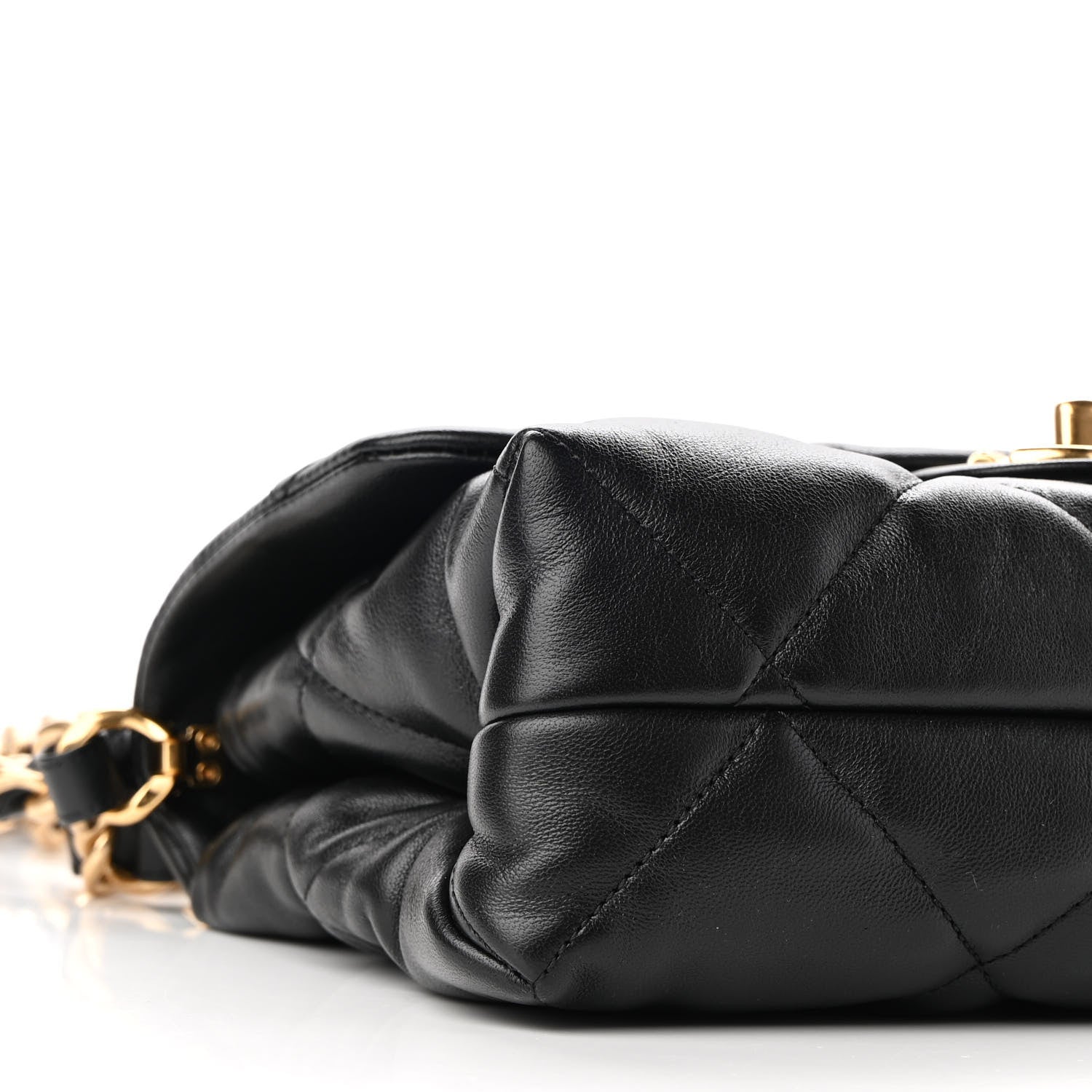 Chanel Lambskin Quilted Chain Top Handle Flap Black 9 of 9