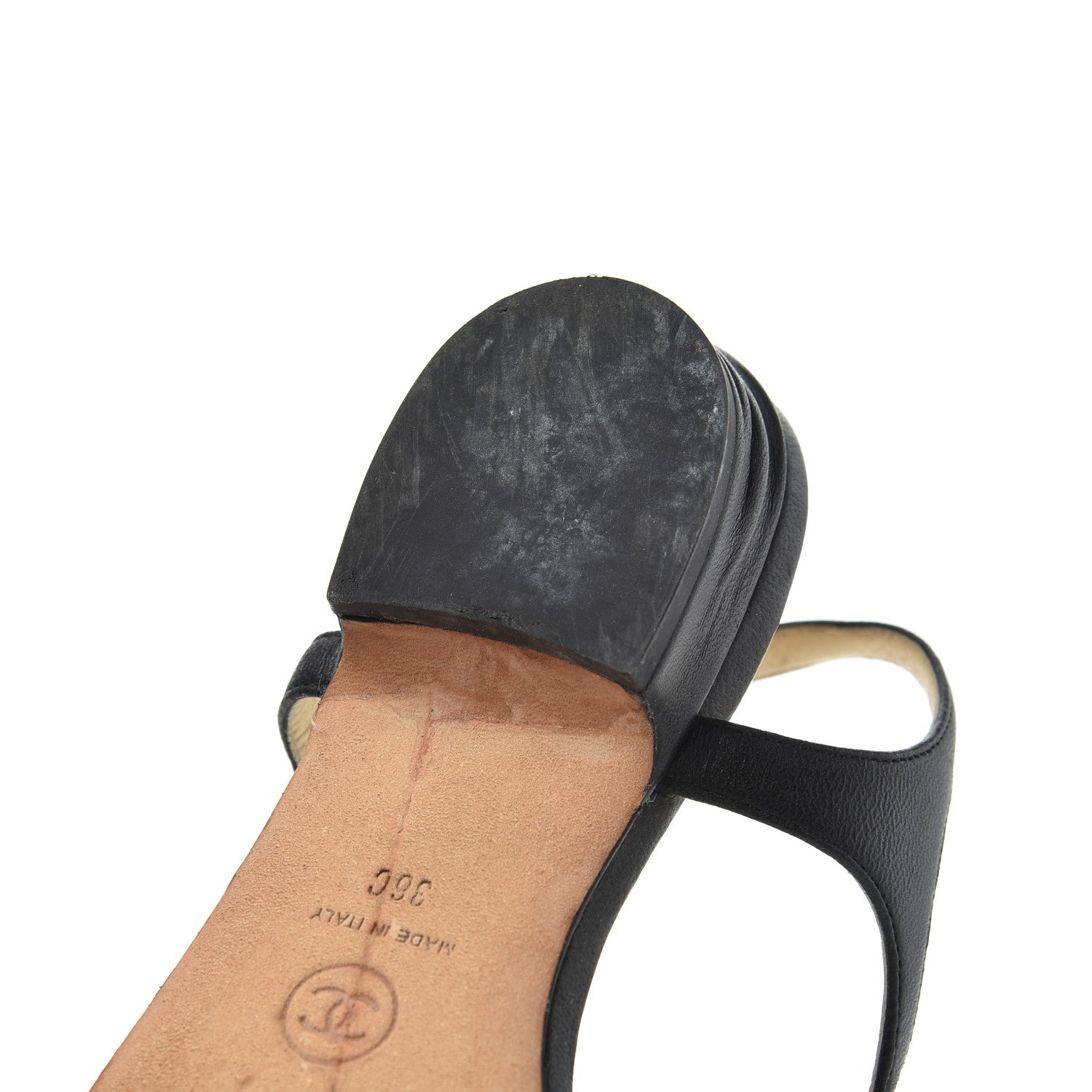 Chanel Lambskin CC Chain Thong Sandals 36 Black 15 of 19