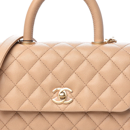 Chanel Caviar Quilted Mini Coco Handle Flap Beige 7 of 11