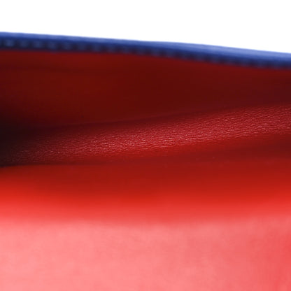 Versace Grained Calfskin Medusa Card Holder  Blue Rockerfeller Red 6 of 7