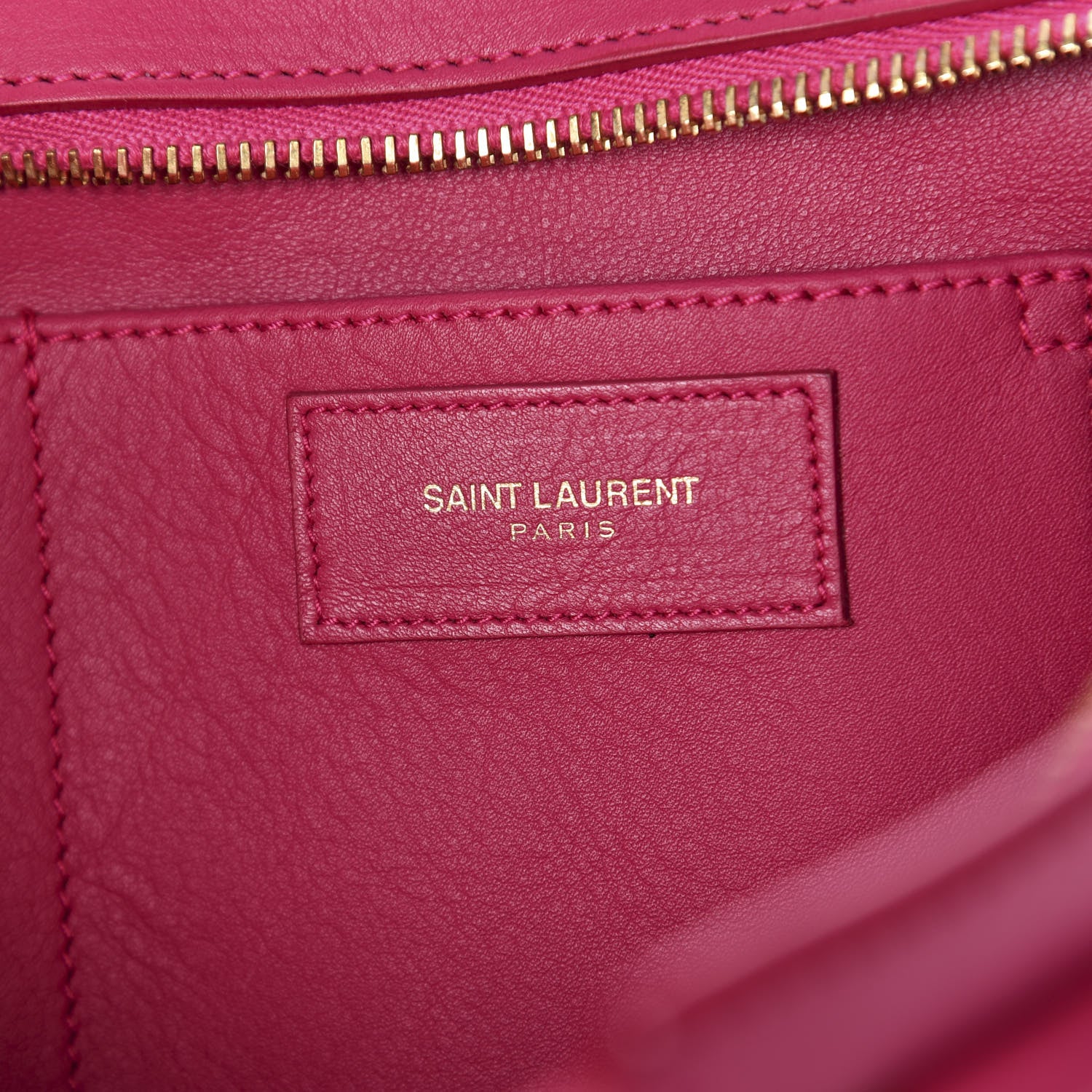 Saint Laurent Calfskin Small Classic Y Cabas Fuchsia 6 of 9