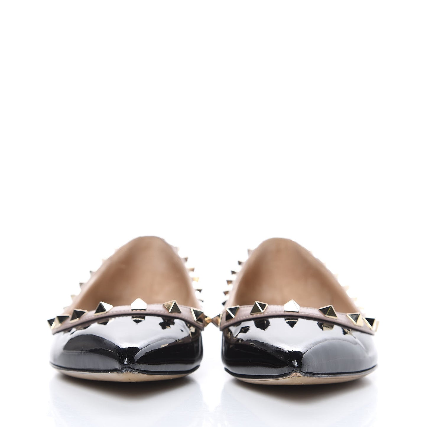 Patent Rockstud Ballerina Flats 36 Black Poudre