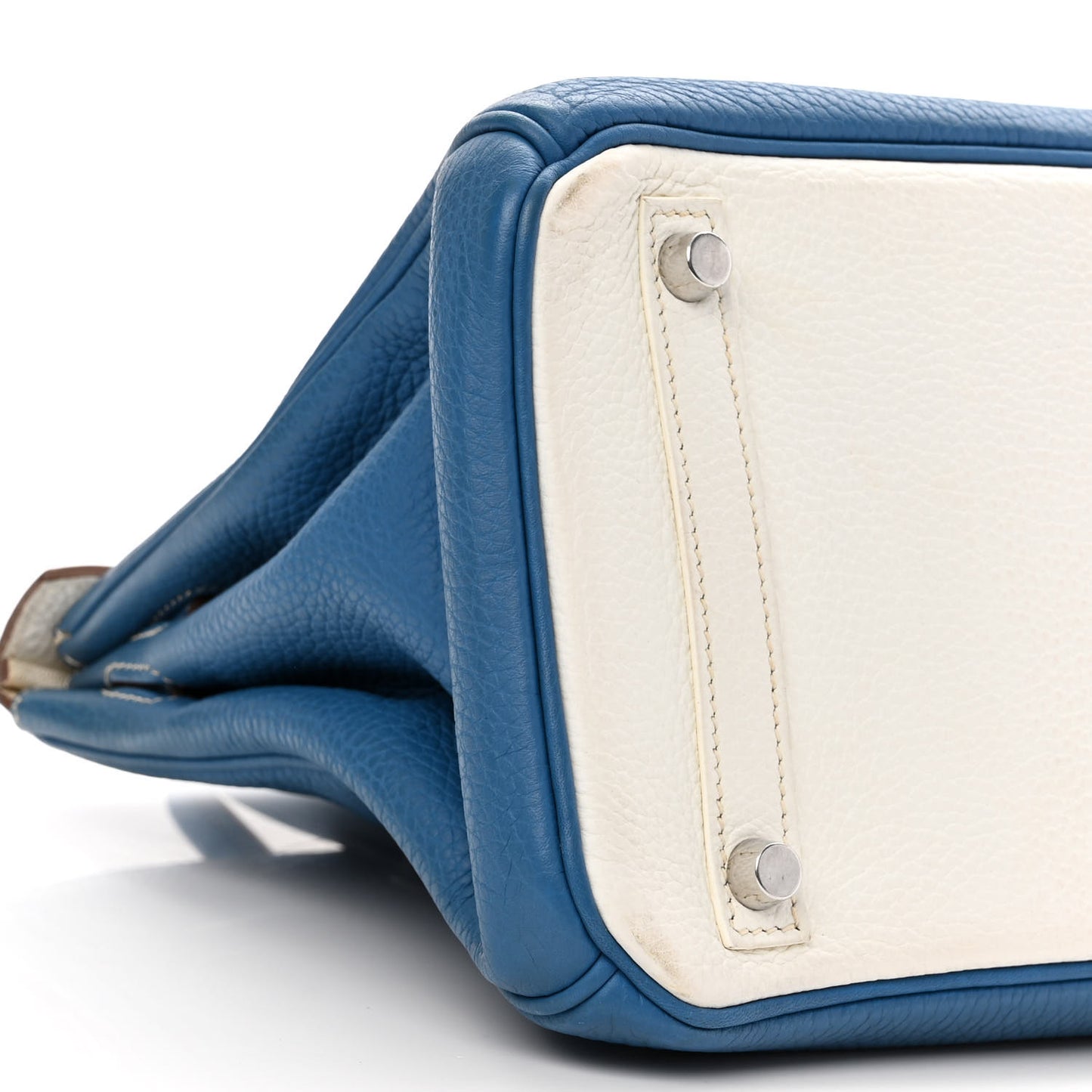 Taurillon Clemence Eclat Birkin 30 Mykonos White