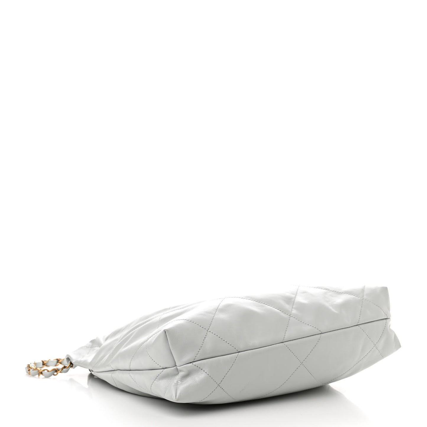 Shiny Calfskin Quilted Small 22 Light Blue