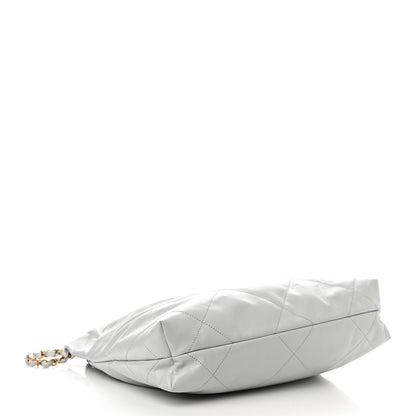 Chanel Shiny Calfskin Quilted Small 22 Light Blue 5 of 12