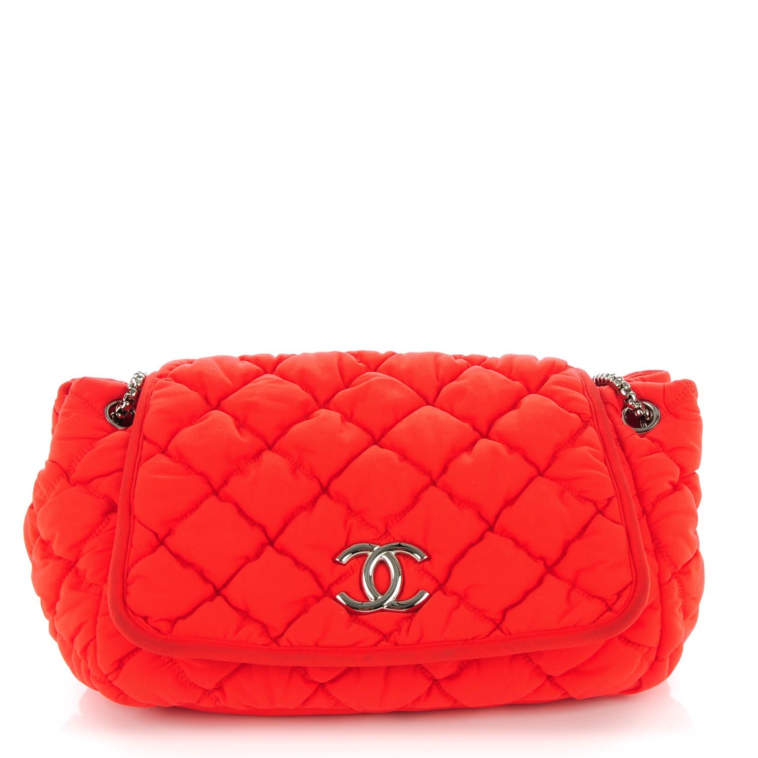 Chanel Nylon Bubble Quilt Accordion Flap Red 1 of 7