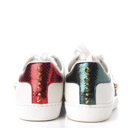 Gucci Calfskin Web Pearl Studded Womens Ace Sneakers 35 White 7 of 11
