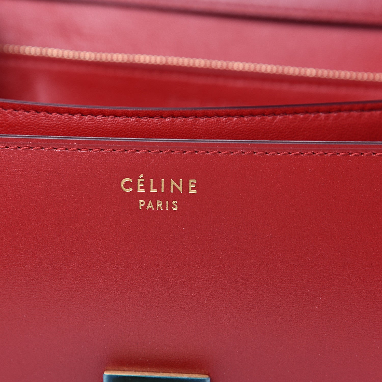 Celine Box Calfskin Medium Classic Box Flap Bag Red 6 of 10