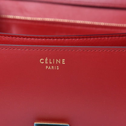 Celine Box Calfskin Medium Classic Box Flap Bag Red 6 of 10
