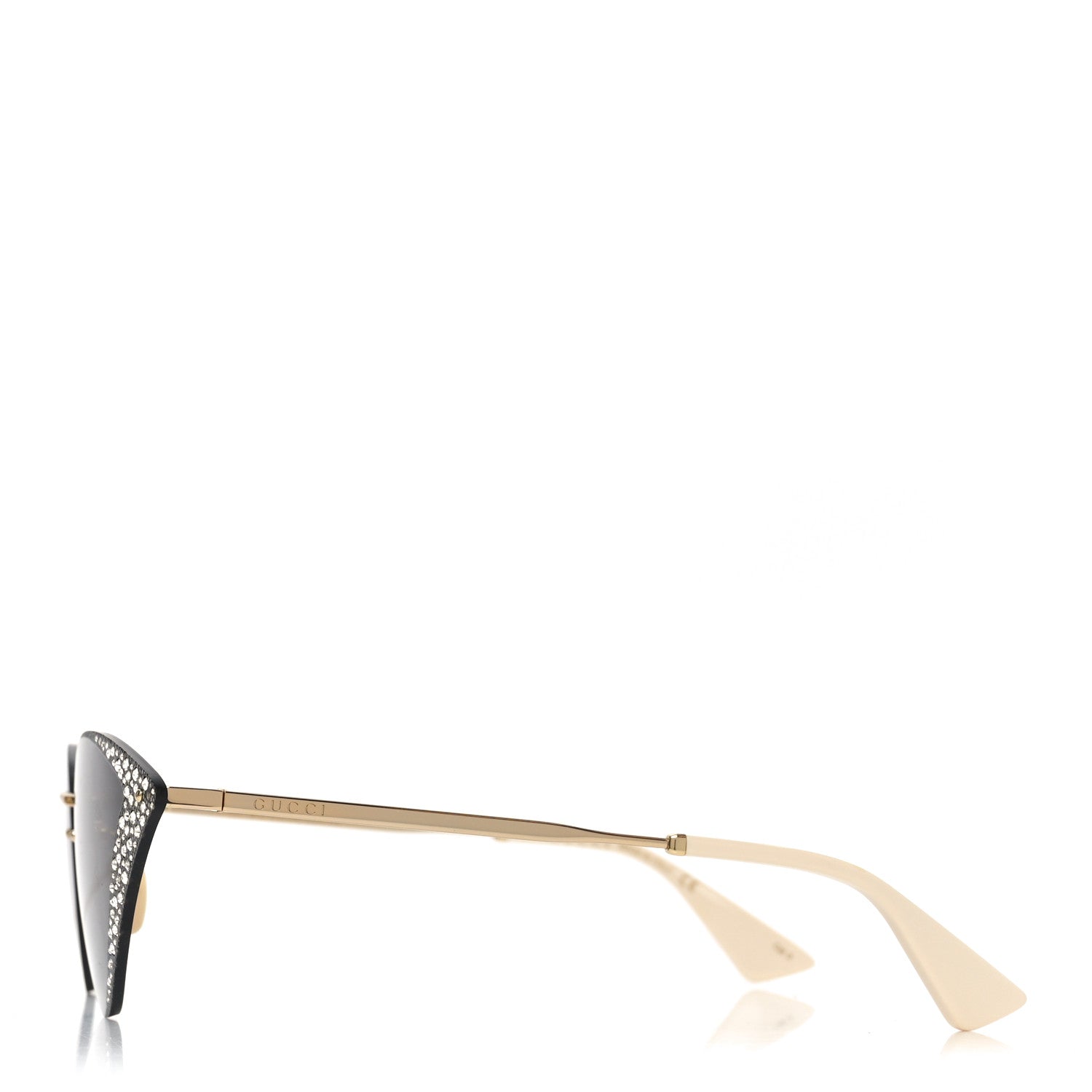 Gucci Metal Crystal Geometrical Frame Sunglasses GG0898S Silver Gold 4 of 7