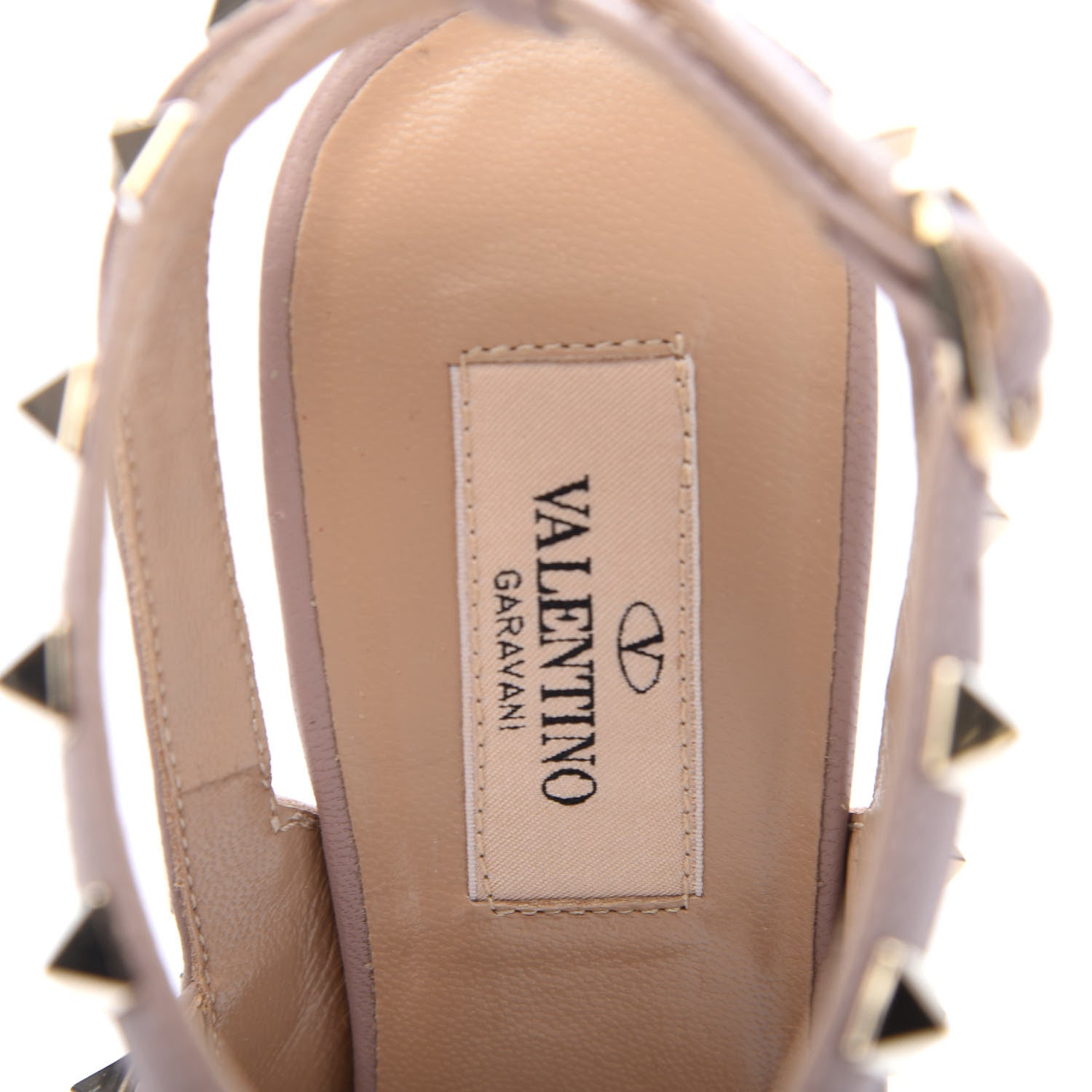 Valentino Garavani Patent Rockstud Ankle Strap Pumps 37.5 Poudre 7 of 9
