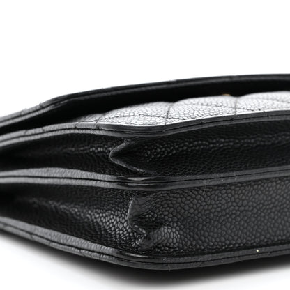 Chanel Caviar Quilted Square Wallet On Chain WOC Black 10 of 11