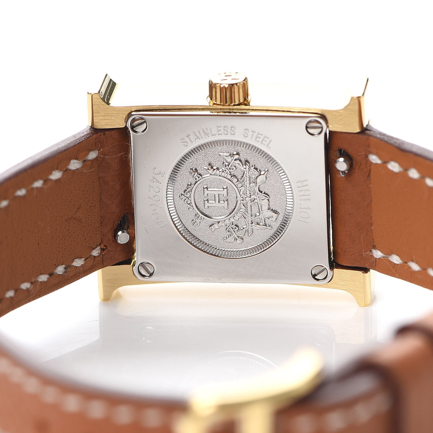 Hermes Stainless Steel Epsom 17.2mm Heure H Hour Quartz Watch Gold 4 of 5