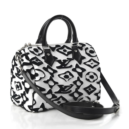 Louis Vuitton X UF Tufted Monogram Speedy Bandouliere 25 White Black 4 of 11