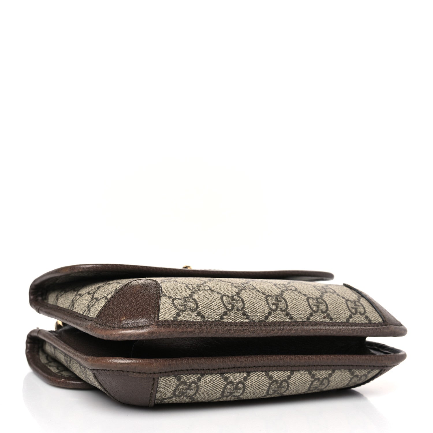 Gucci GG Supreme Monogram Web Small Neo Vintage Double Flap Messenger Bag Beige New Acero 4 of 9