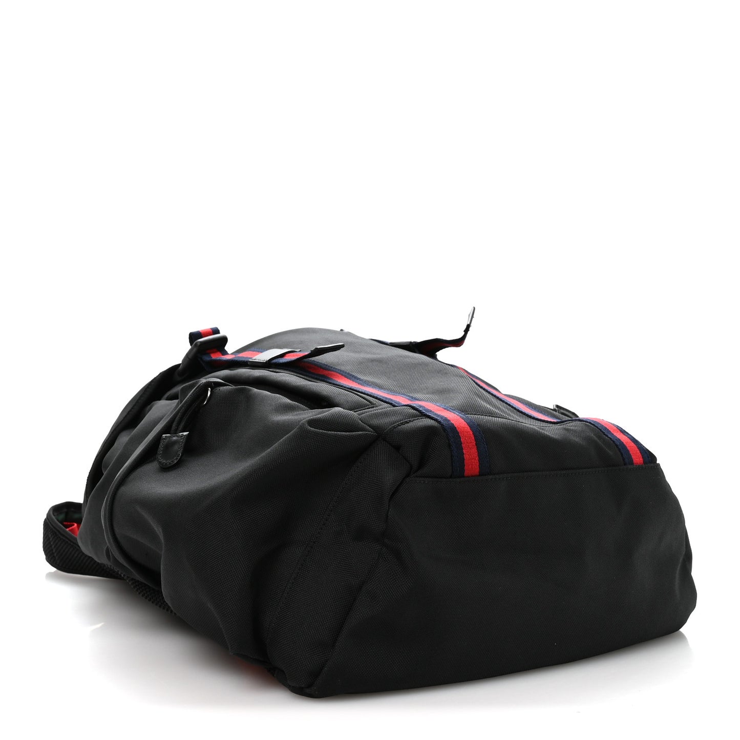Techno Canvas Web Double Buckle Backpack Black