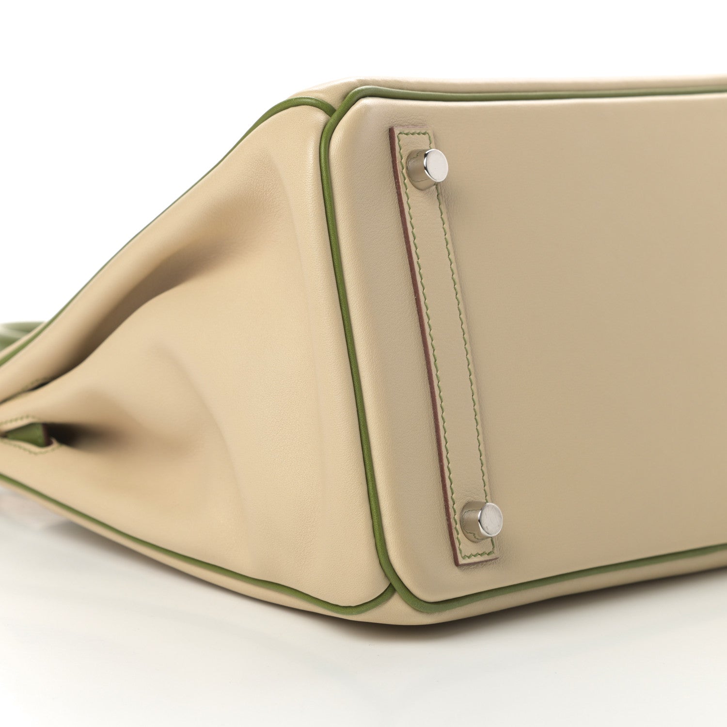 Hermes Swift Horseshoe Bi-Color Birkin 30 Parchemin Pelouse 9 of 15