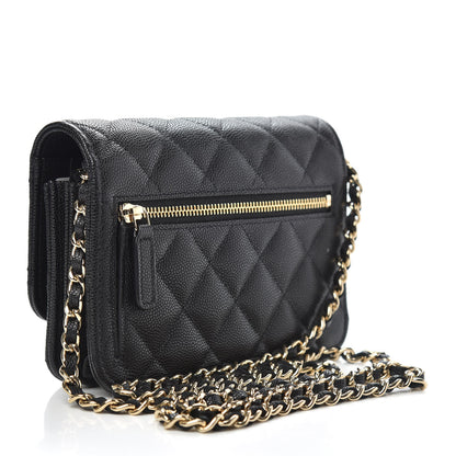 Chanel Caviar Quilted Mini Wallet On Chain WOC Black 3 of 10