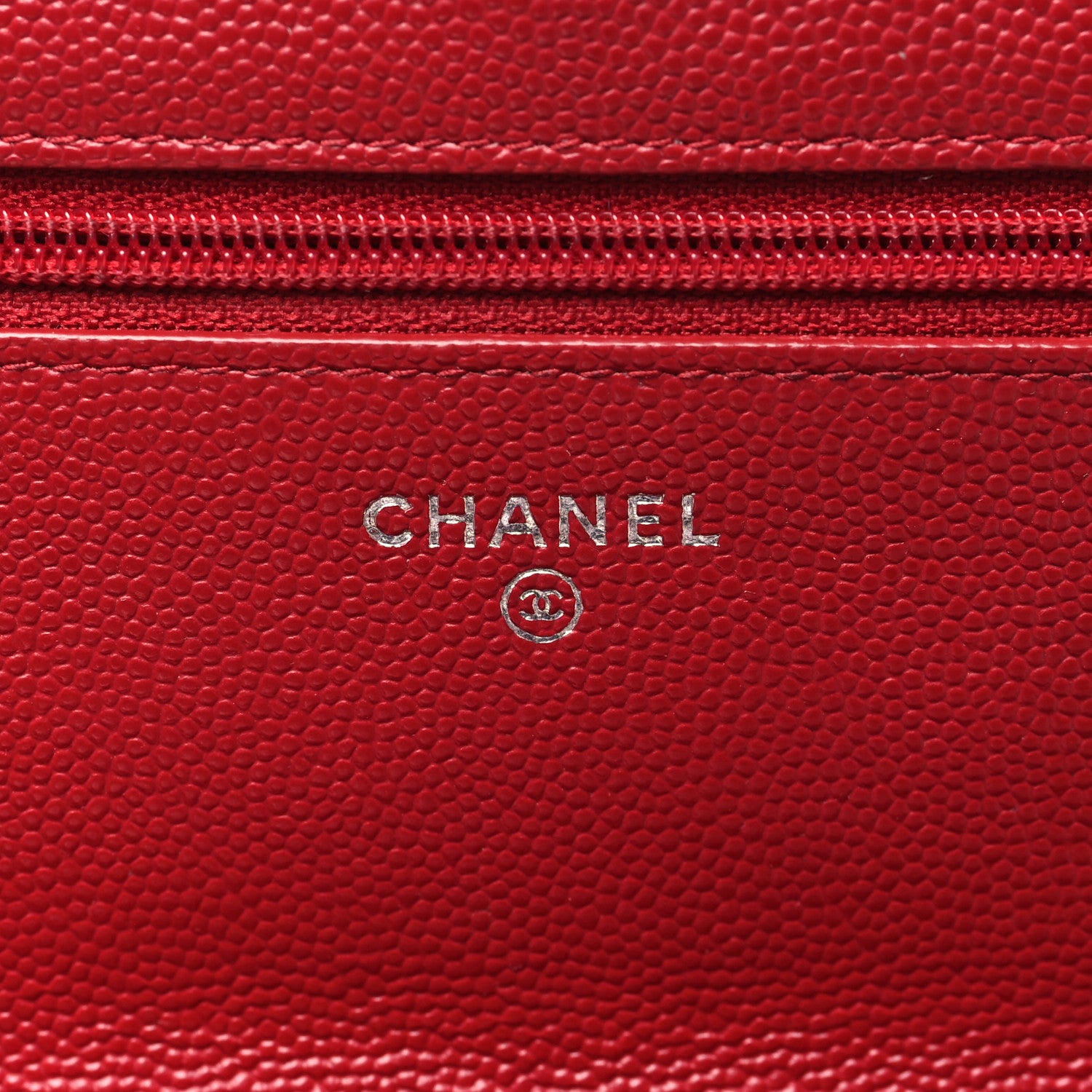 Chanel Caviar Quilted Wallet on Chain WOC Dark Red 6 of 12