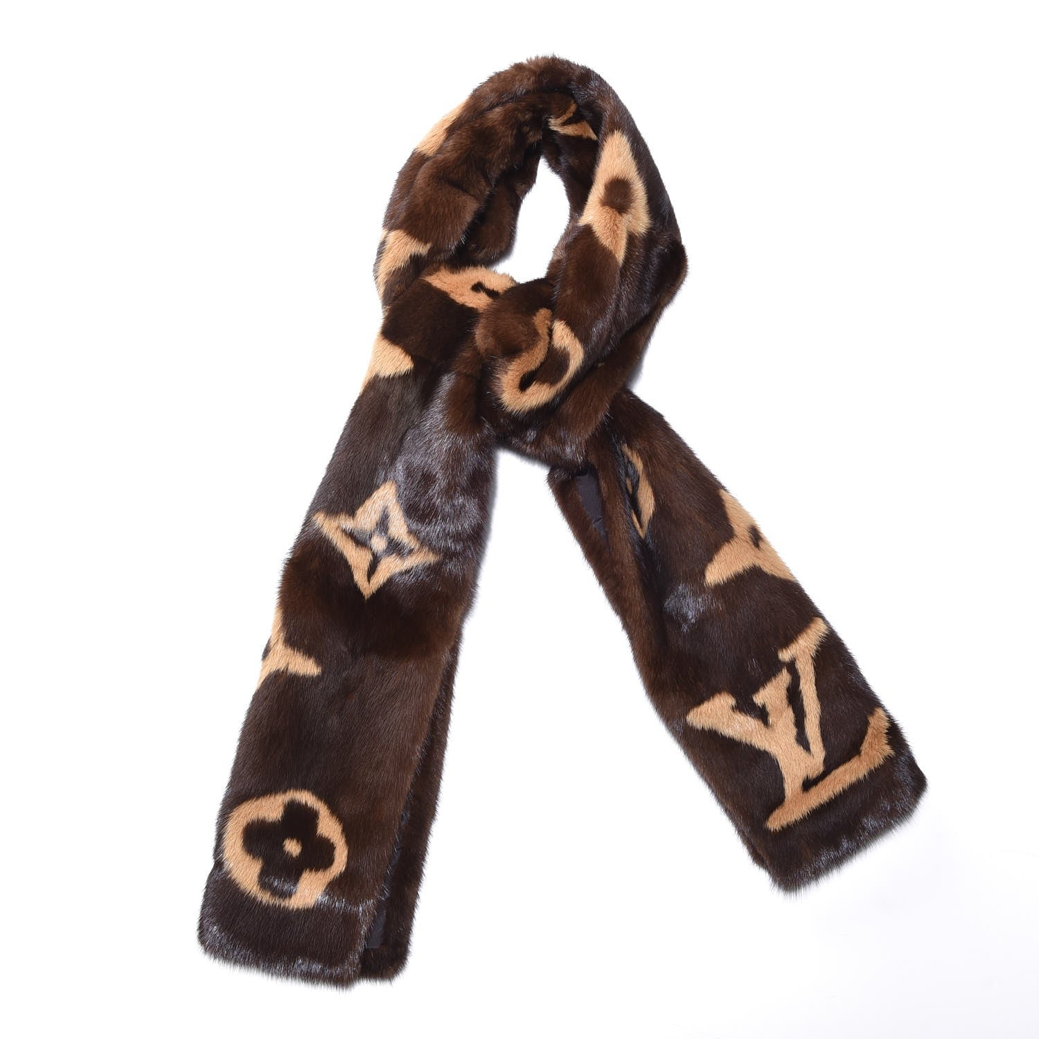 Louis Vuitton Monogram Mink Fur Stole Brown 1 of 4