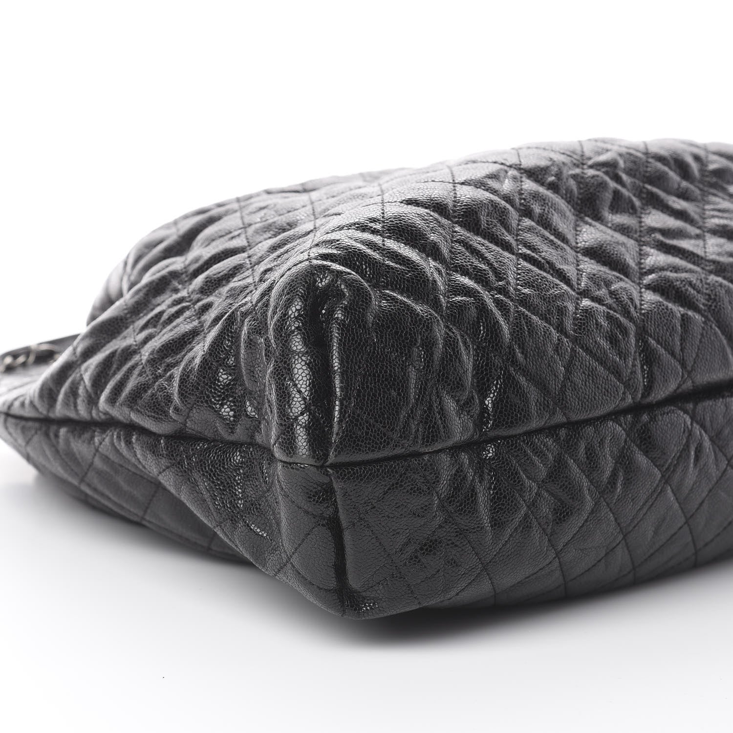 Chanel Distressed Glazed Caviar Quilted Large Elastic Tote Black 5 of 9