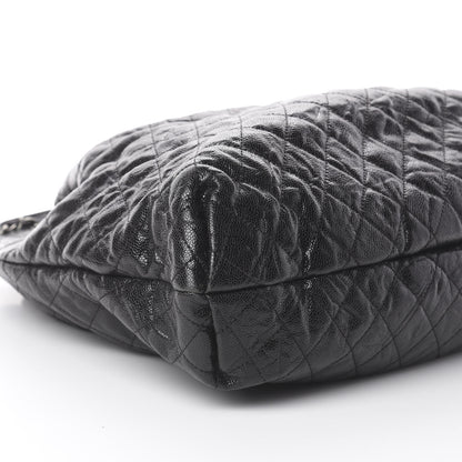 Chanel Distressed Glazed Caviar Quilted Large Elastic Tote Black 5 of 9