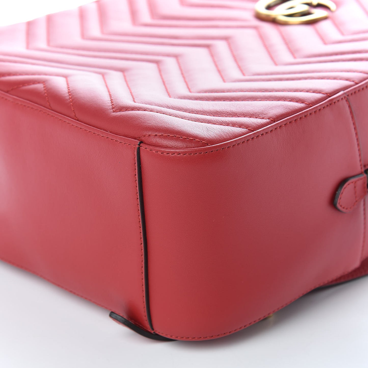 Calfskin Matelasse GG Marmont Dome Backpack Hibiscus Red