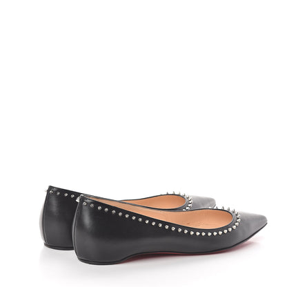 Christian Louboutin Shiny Calfskin Anjalina Flats 37.5 Black 4 of 7