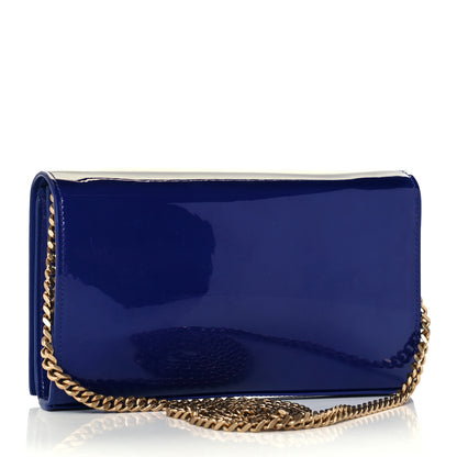 Saint Laurent Patent Calfskin Monogram Kate Wallet On Chain Royal Blue 3 of 10