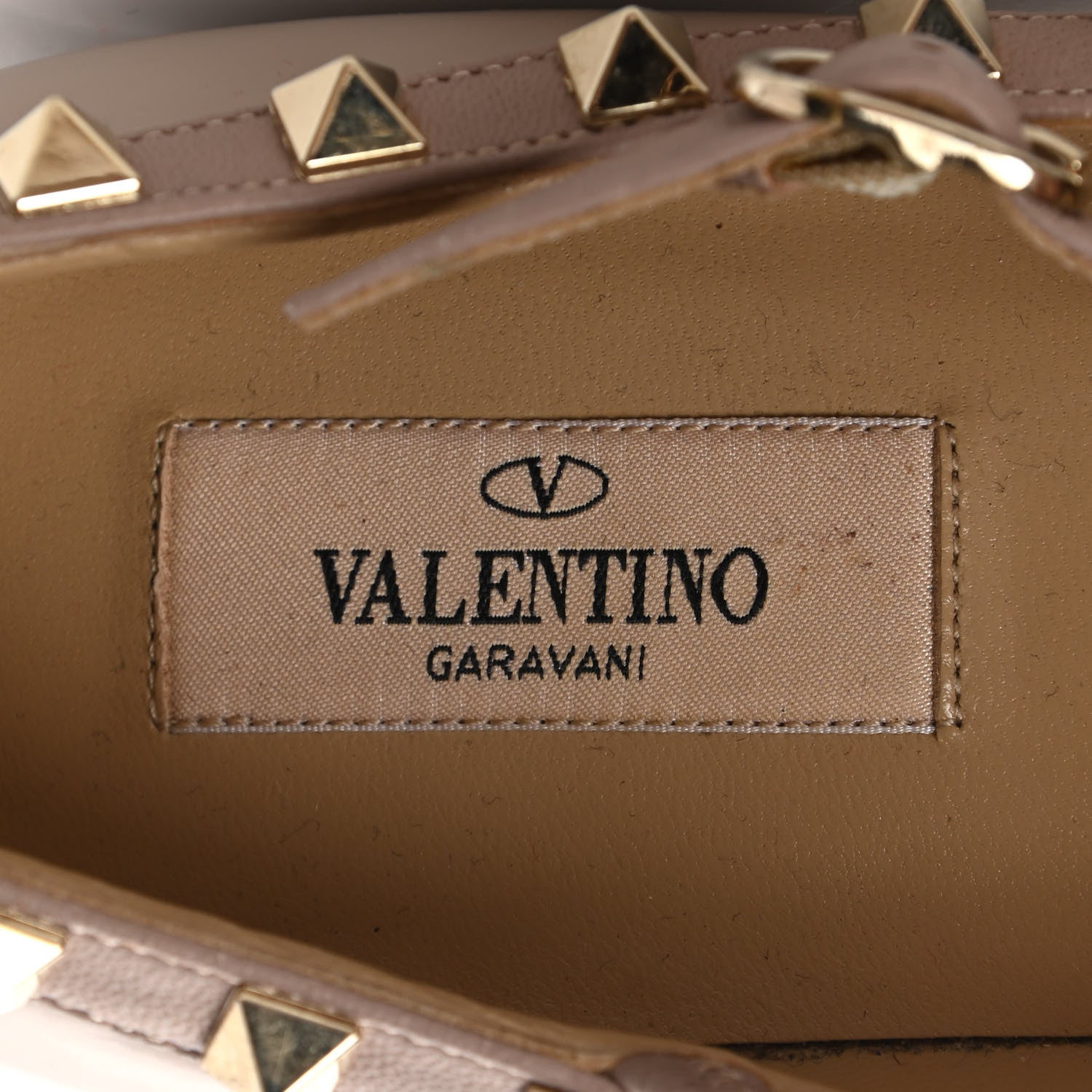 Valentino Garavani Patent Rockstud Cage Ballerina Flats 38 Poudre 7 of 7