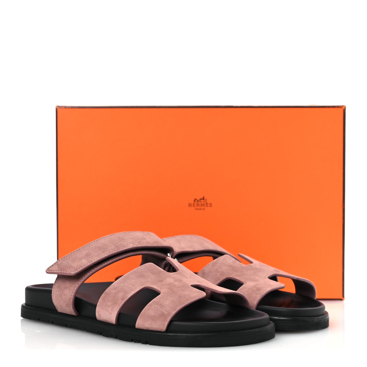 Hermes Suede Goatskin Womens Chypre Sandals 38 Rose Antique 11 of 11