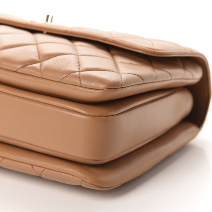 Chanel Lambskin Quilted Medium Trendy CC Flap Dual Handle Bag Light Brown 6 of 10
