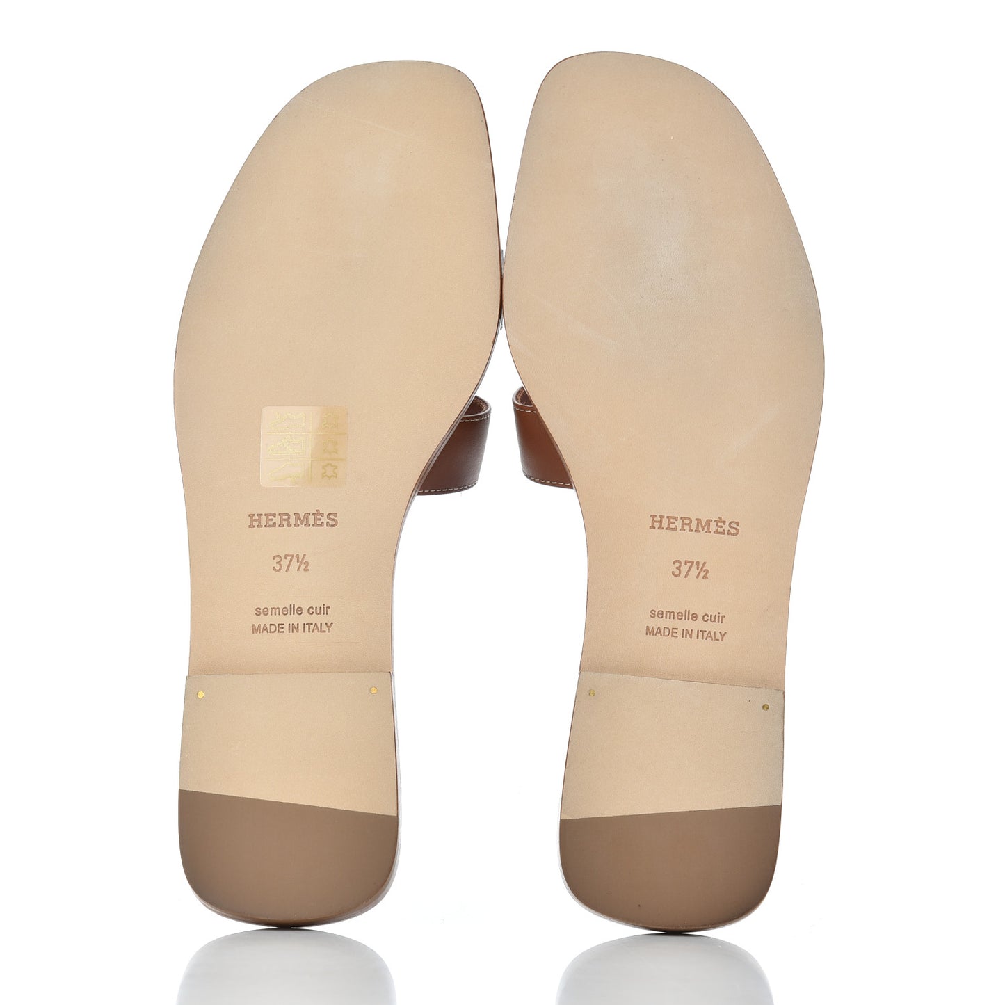 Box Calfskin Oran Sandals 37.5 Gold
